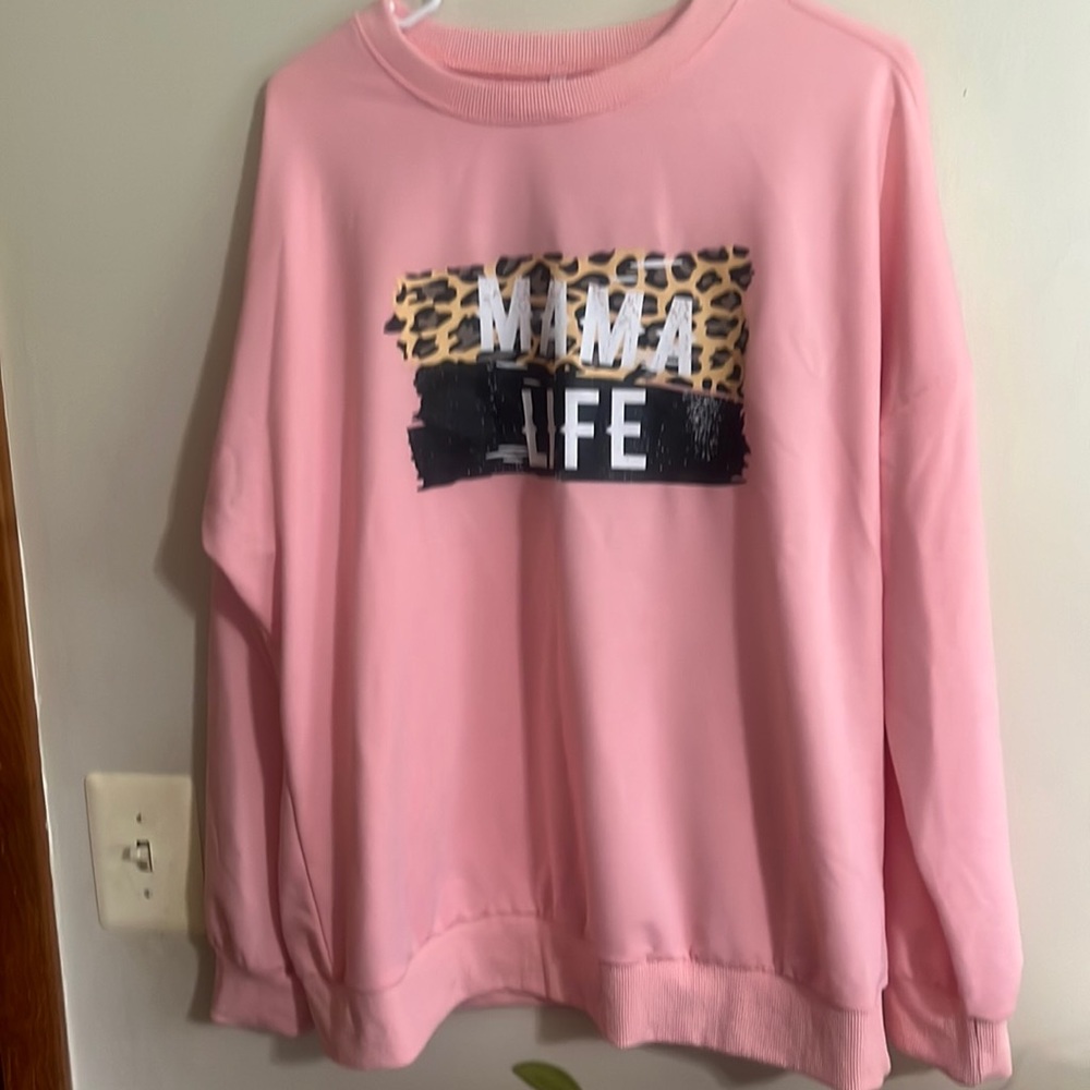 Mama Life pink Large Womens  sweatshirt